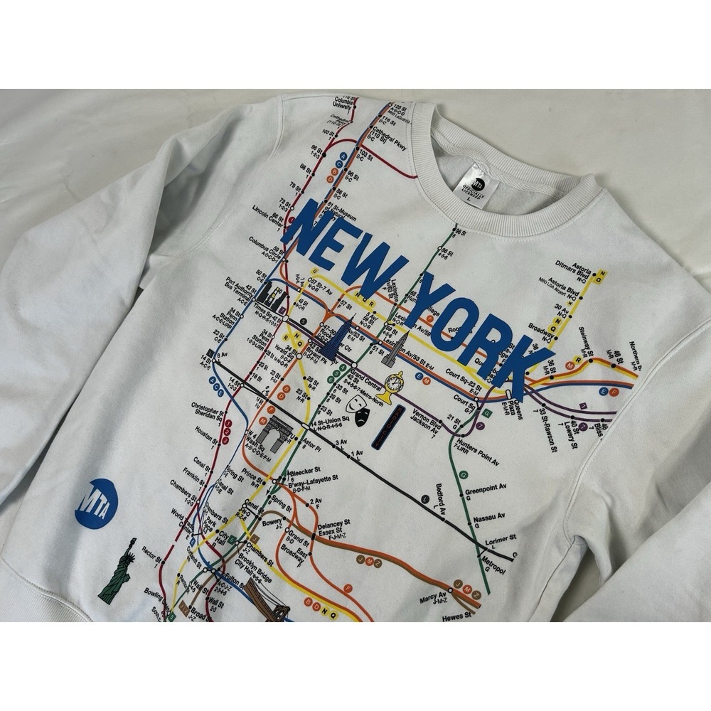 MTA New York City Subway Map Hoodie Medium Officially Licensed NYC Pullover